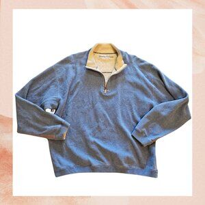 Tommy Bahama Blue Pullover 1/4 Sleeve Sweater